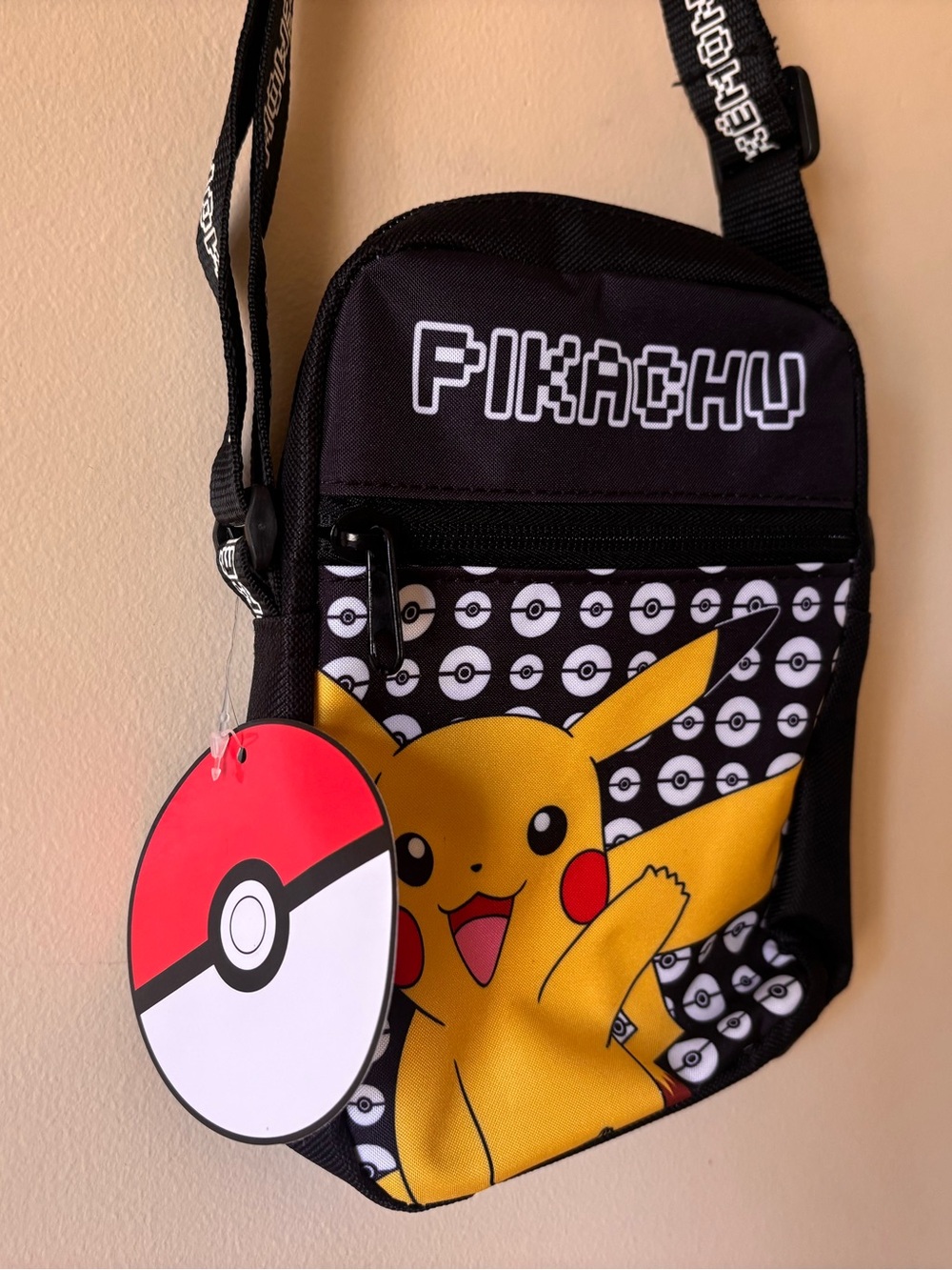 New Pikachu Black Crossbody Bag Kids Shoulder bag Pokemon NWT carrier bag
